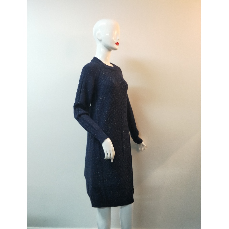 NAVY LONGLINE SWEATER RLWS0080F