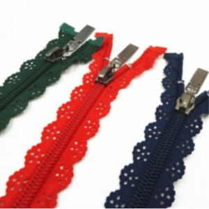 Delikat och trendigt spets nylon dragkedja 6