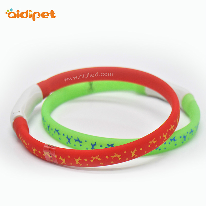 Promotional Colorful Usb Uppladdningsbara Blinkande Silikon Led Dog Collar Remote Control Vattentät Pet Collar And Leashes