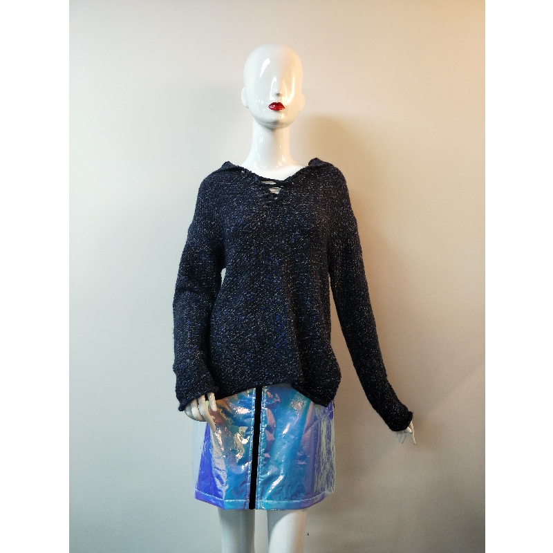 NAVY SLIT-SIDE SWEATER RLWS0100F