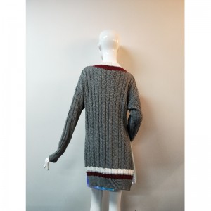 GRAY SLIT-SIDE SWEATER RLWS0104F