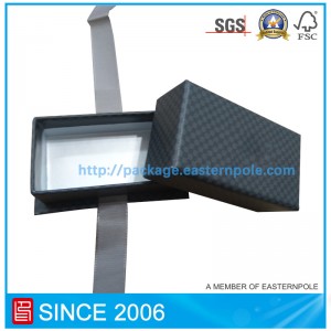 Svart lyxförpackningslåda med bas och band