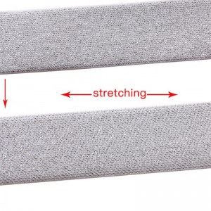 11 # Frostat silverglitter God kvalitet Hög elasticitet Anpassad vävd 1,8 tums bälte Elastiskt band Metalliskt elastiskt band