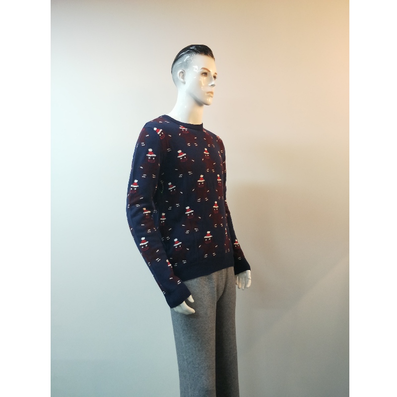 NAVY CARTOON PRINT SWEATER RLMS0053F