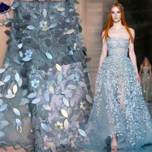 Billigt paljett och pärlstavtyg för Asien kläder bröllopskläder tyg