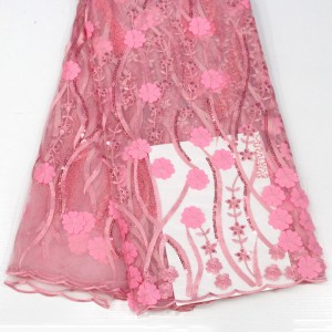 Spetsar med blommor med paljetter Hög kvalitet afrikanska franska spetsstyg för bröllopsfest Broderi netto spets tyg