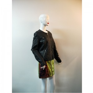 SVART COLLARLESS PU JACKET RLWPJ0015N