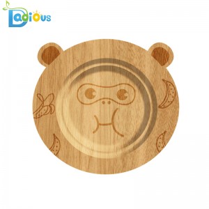 100% organisk bambu-redskap Spelet bevis bambu sugplatta säkert giftfri bambusplatta med silikonsug