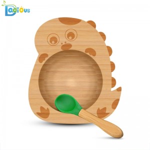 Partihandel Billiga rätter för baby Bambu Bionedbrytbar Bambu Baby Plate Anpassad Baby Bambu sugskål