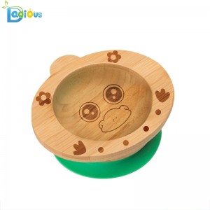 Partihandel Billiga rätter för baby Bambu Bionedbrytbar Bambu Baby Plate Anpassad Baby Bambu sugskål