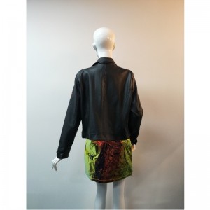 SVART BRODERING PU BIKERJACKA RLWPJ0023N