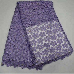 Högkvalitativt nigeria schweiziskt bomullsbroderi snöret tyg spets