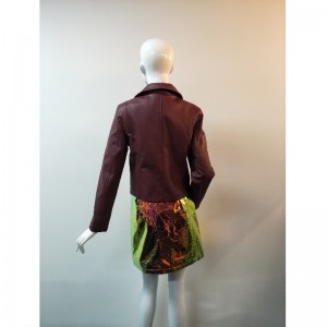 BURGUNDY PU BIKERJACKA RLWPJ0027N