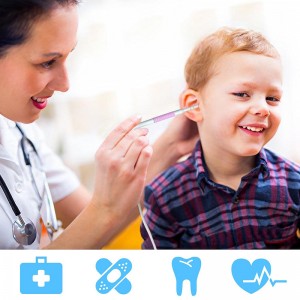 Otoscope 3 in 1 Borescope Inspection Ear Wax Remover Tool 720P Vattentät kamera med 6 justerbar LED Kompatibel med Android och iOS