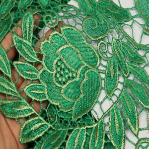 Hot sale brudklänning 3d broderat spetsstyg för kvinnor