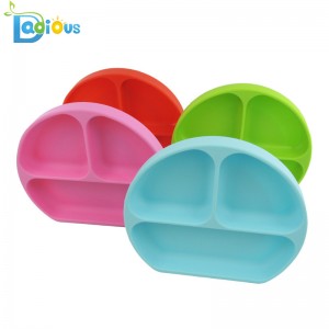 Hot Product halkfri Silicon Småbarnplatta Stark sugning Babyplatta Icke giftig silikonsugplatta