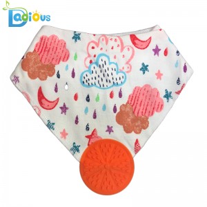 Baby \u0026 Småbarn Teething Bandana Haklapp Muslin Bibs Bandana Drool Haklappar med teether