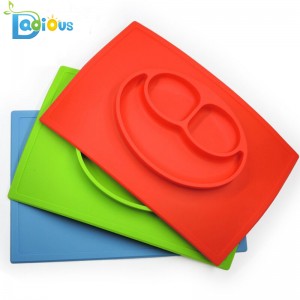 Fabriks grossist i silikonplattform i ett stycke för småbarn BPA-fri babymatande silikonplatta