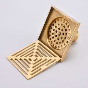 Deft design kakelinsats linjärt duschavlopp mässing fyrkantigt golv avlopp