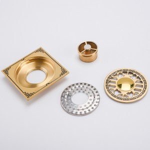 Svart mönster dold fyrkantigt badrumsgolv på golvet