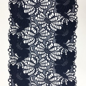 Nylon spandex elastisk bred spets med 18 cm bred för underkläder eller plagg