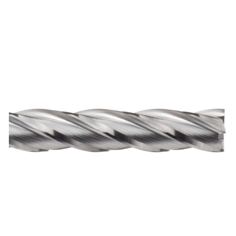 Carbide Square Nose End Mill, Extra Long Reach, Uncoated (Bright) Finish, 30 Deg Helix, 4 Flutes, 3 