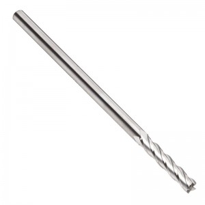 Carbide Square Nose End Mill, Extra Long Reach, Uncoated (Bright) Finish, 30 Deg Helix, 4 Flutes, 3 \