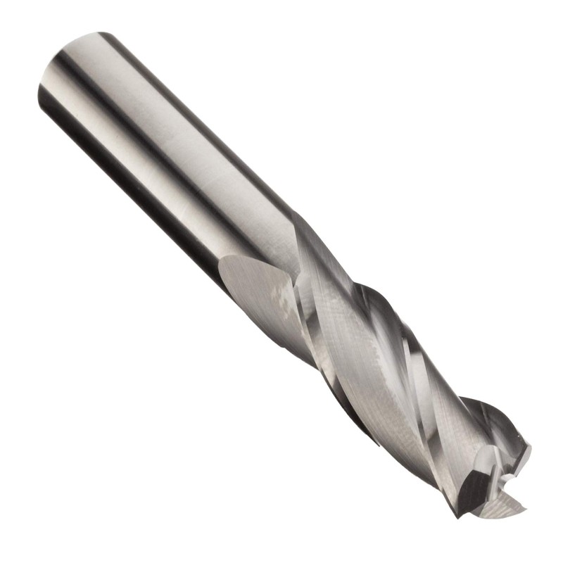 Carbide Square Nose End Mill, Inch, obelagd (ljus) ytbehandling, grovbearbetning och klippning, 30 graders spiral, 3 flöjter, 3 