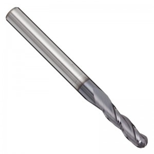 Carbide Micro Ball Nose End Mill, AlTiN Monolayer Finish, 30 Deg Helix, 3 Flutes, 1.5000 \