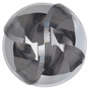 Karbidboll Näsändkvarn, extra lång räckvidd, obestruket (ljus) finish, 30 grader helix, 4 flöjter, 3 \