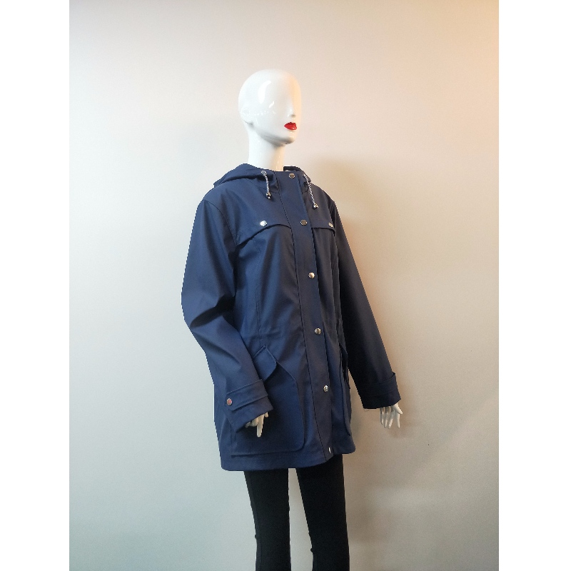 LADIES NAVY RUBBER JACKET RLWJ0015