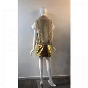 LADIES CREAM FUR GILET RLWF0002