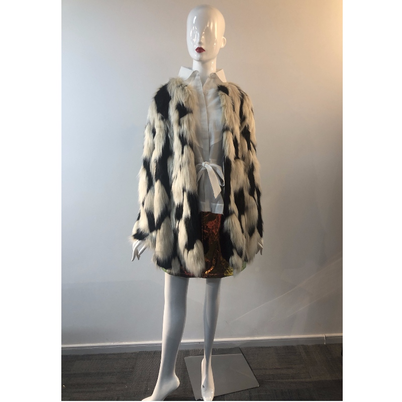 LADIES ZEBRA PRINT FUR COAT RLWF0003