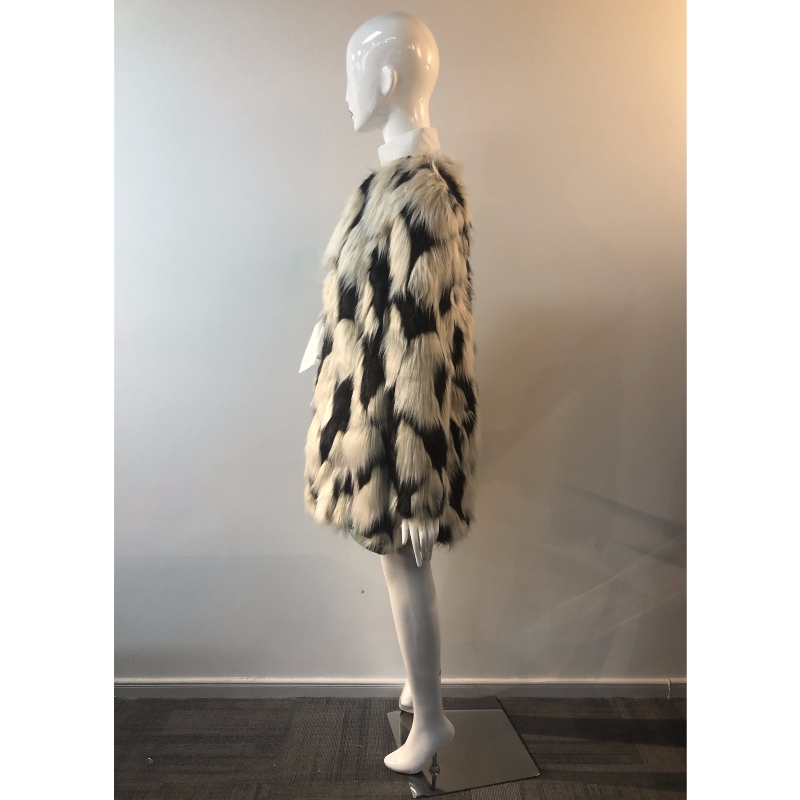 LADIES ZEBRA PRINT FUR COAT RLWF0003