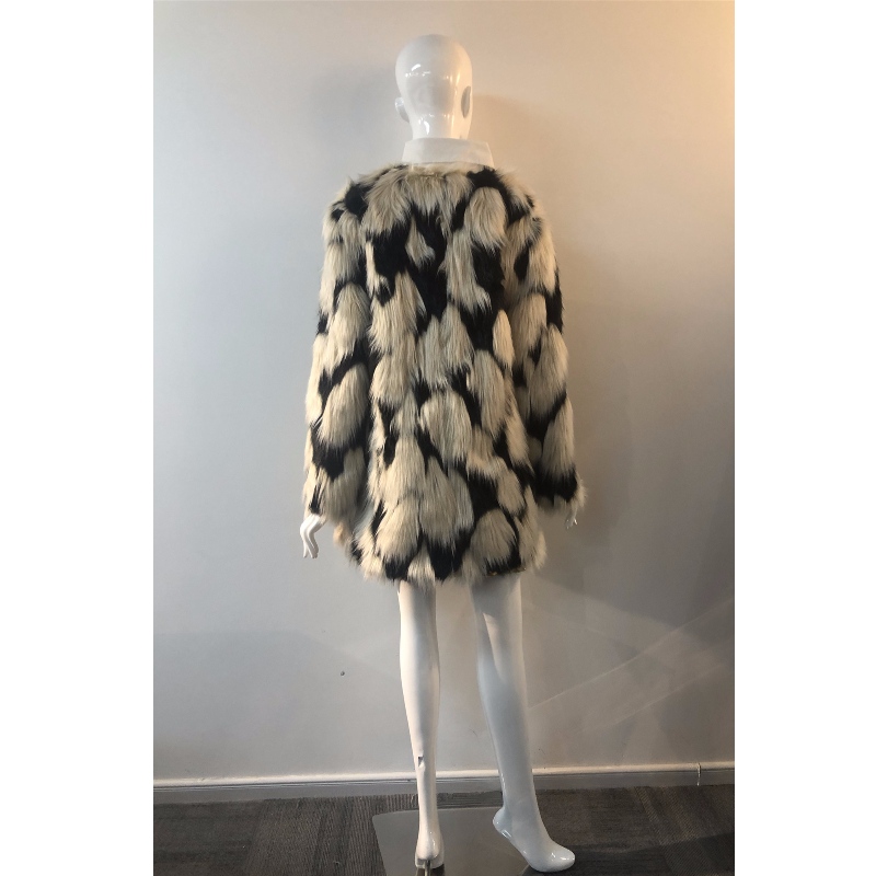 LADIES ZEBRA PRINT FUR COAT RLWF0003