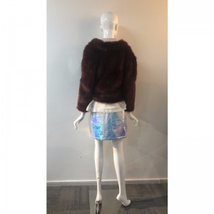 LADIES FAUX FUR JACKET I BROWN RLWF0027