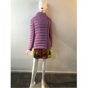 LADIES PURPLE HIGH-COLLAR COAT RLWPC0031