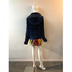 LADIES VELVET PUFFER COAT RLWPC0044