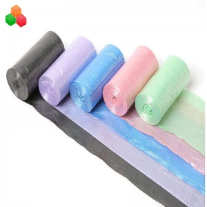 Främjande anpassad storlek färgglada billig oxo 100% biologiskt nedbrytbar komposterbar majsstärkelse plast sopor rulle för familj / köpcentrum