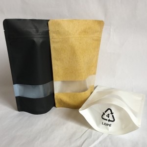 Återvinningsbar PET / PE hög barriärs upp-dragkedja för matförpackning med fönster