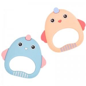 Silikon baby gummi söt kyckling gummi anti-bite hand smälla molar leksak mödrar och spädbarn produkter