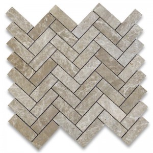Emperador Light 1x1 Square Mosaic Tile Polished