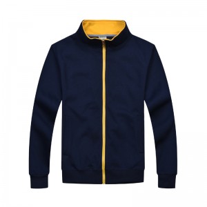 # 303-LightWeight-tröja med dragkedja i kontrast