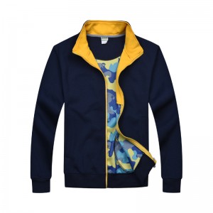 # 303-LightWeight-tröja med dragkedja i kontrast