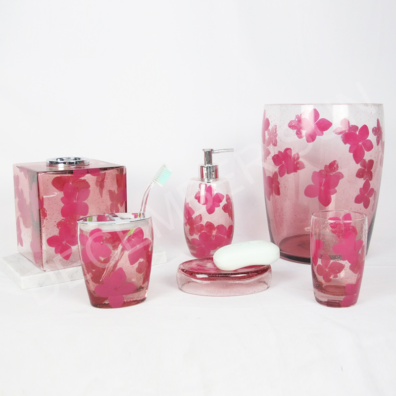 6 st glas badrumstillbehör set