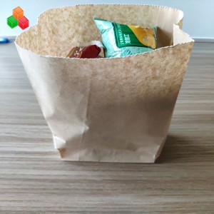 Hot selling OEM specialstorlek tryck återvunnet miljövänligt brun kraftpappers shoppingväska för break snack craft presentförpackning