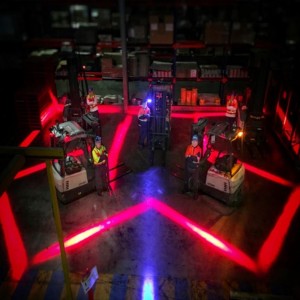 Stacker LED-säkerhet ljusblå \/ röd färg