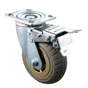 Heavy Duty - Förkromad hölje med brown2 TPE-hjul