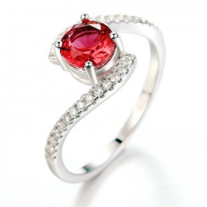 Förlovningsringar för kvinnor ametist kubiska zirkonieringar rubinringar lovar ringar