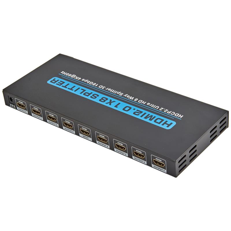 V2.0 HDMI 1x8 Splitter Support 3D Ultra HD 4Kx2K @ 60Hz HDCP2.2